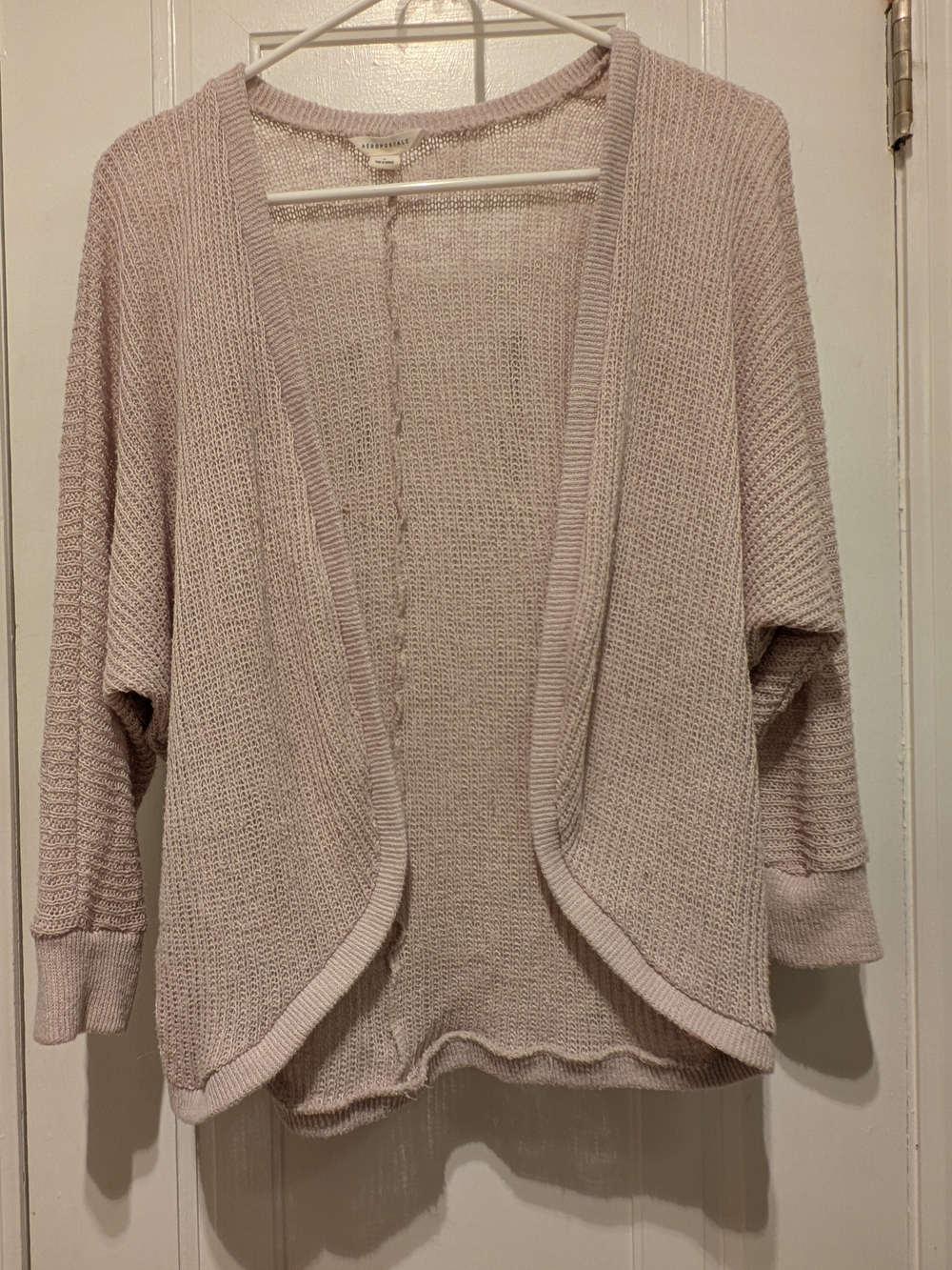 Aeropostale Beige Open-Front Knit Cardigan